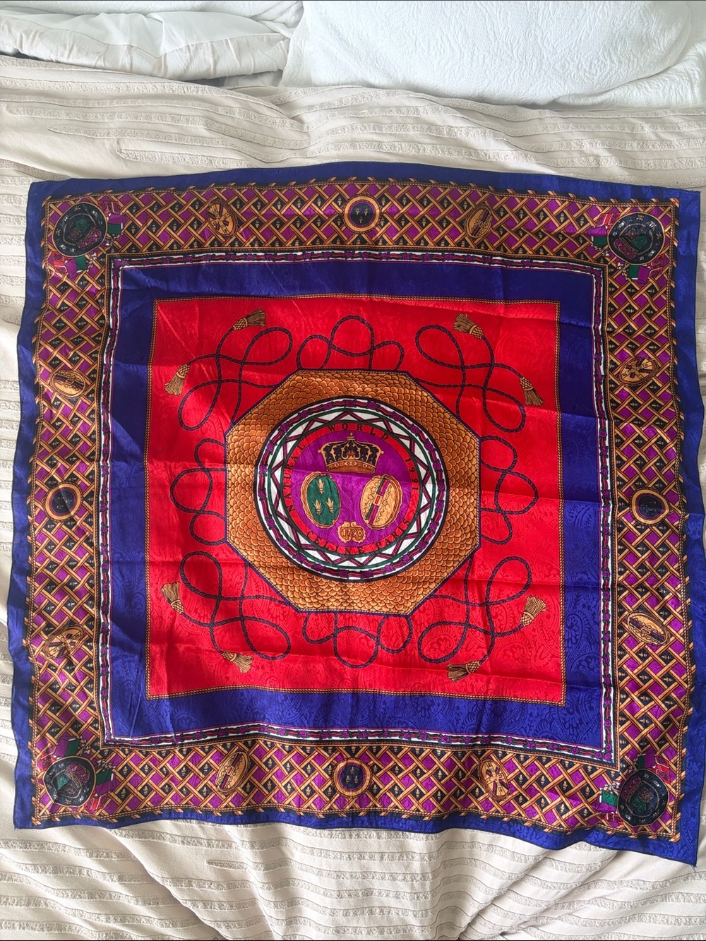 [VINTAGE] Celine Scarf (violet border)